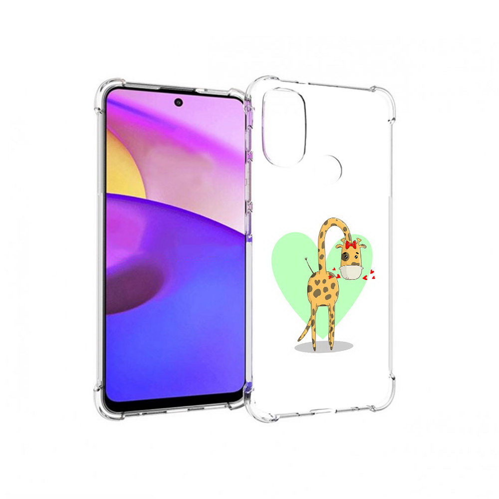 

Чехол MyPads Tocco для Motorola Moto E30 Влюбленный жираф 14 февраля (PT227074.357.47), Прозрачный, Tocco