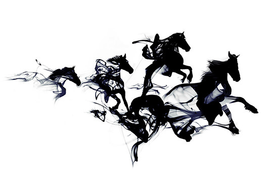 

Большой постер на стену Black Horses 60х90 см без рамы, RFHORSE
