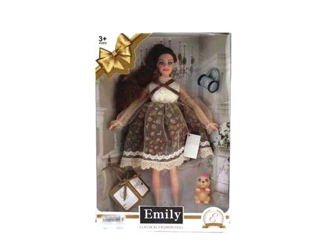 

Кукла ABtoys Emily Золотая серия с клатчем, питомцем и аксессуарами 30см QJ067B