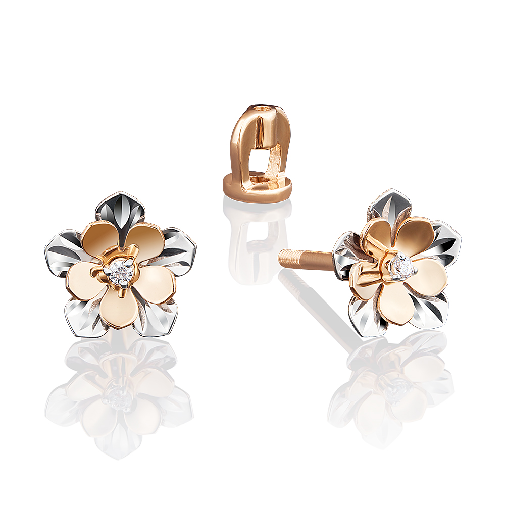 

Серьги-пусеты из красного золота с фианитом PLATINA jewelry 02-3933-00-401-1110-65, 02-3933-00-401-1110-65