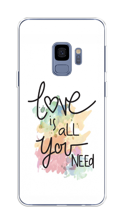 

Чехол на Samsung Galaxy S9 "Love is all you need", Белый;черный;зеленый, 25750-1