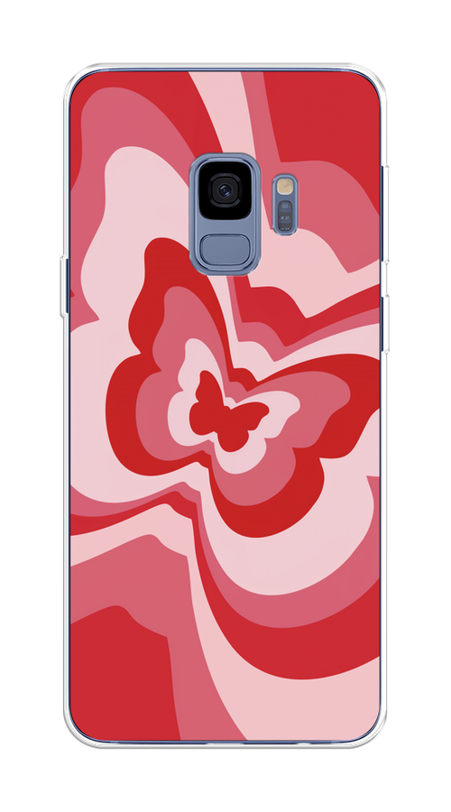 

Чехол на Samsung Galaxy S9 "Бабочка в стиле хиппи", Красный;розовый, 25750-1