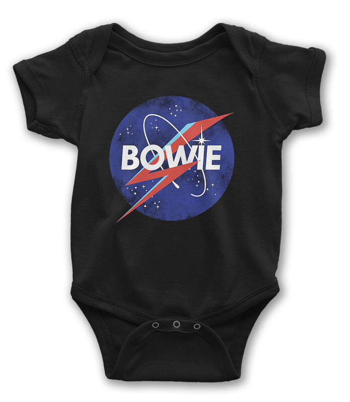 Боди детское WILD CHILD Дэвид Боуи / David Bowie / НАСА / NASA, цв.черный р.74