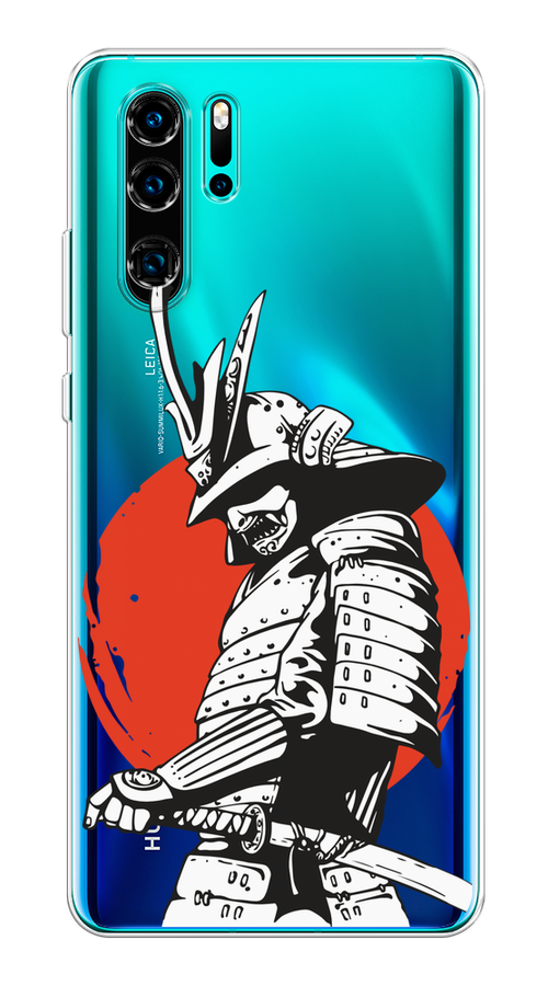 

Чехол на Huawei P30 Pro "Самурай с катаной", Черный;красный;белый, 67650-1