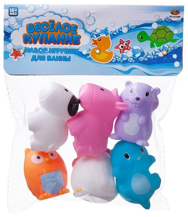 Купить Набор для ванной Abtoys Веселое купание 6 предметов (набор 1), в пакете PT-01500, Junfa toys,