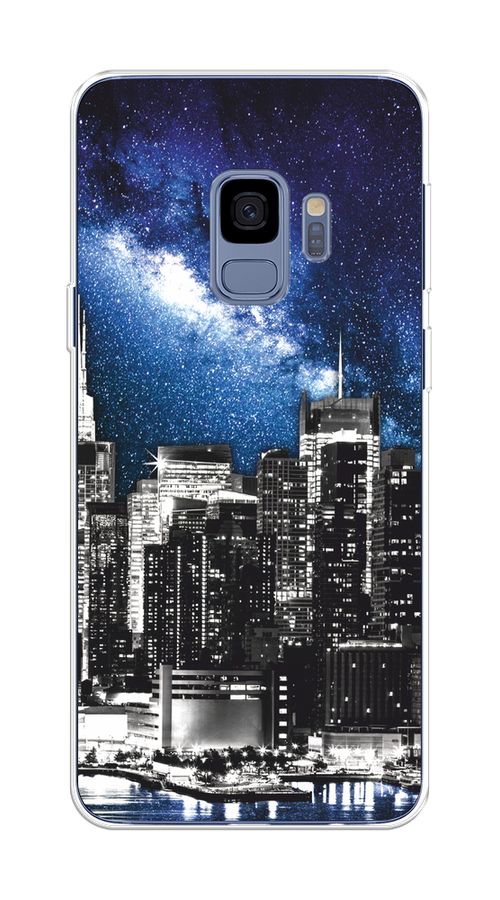 

Чехол на Samsung Galaxy S9 "Космический Нью-Йорк", Синий;серый, 25750-1