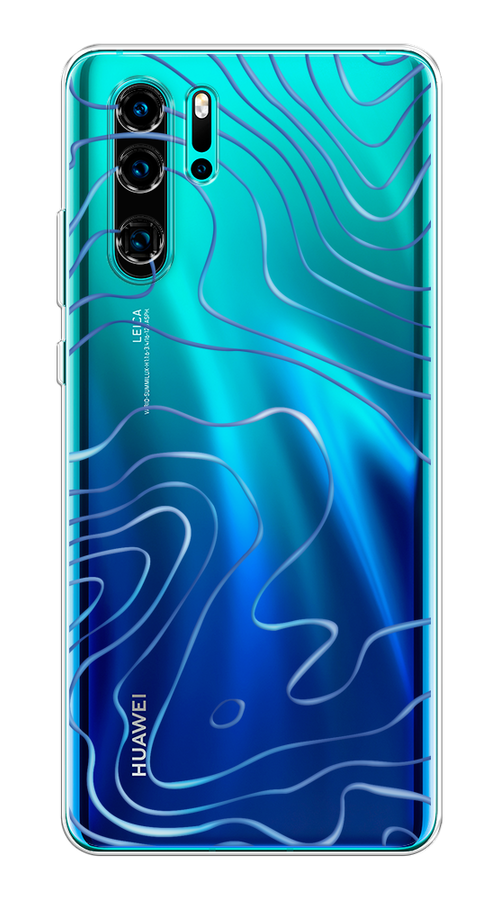 

Чехол на Huawei P30 Pro "Blue lines", Прозрачный;синий, 67650-1
