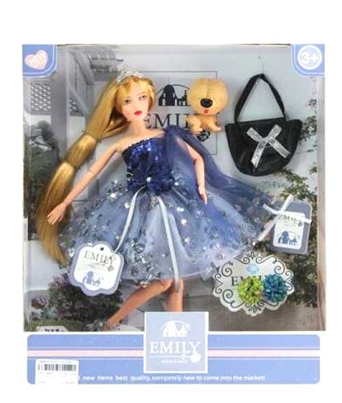 Купить Кукла ABtoys Emily Синяя серия с собачкой, сумочкой и аксессуарами, 30см WJ-12664, JIANGSU HOLLY EVERLASTING INC.,