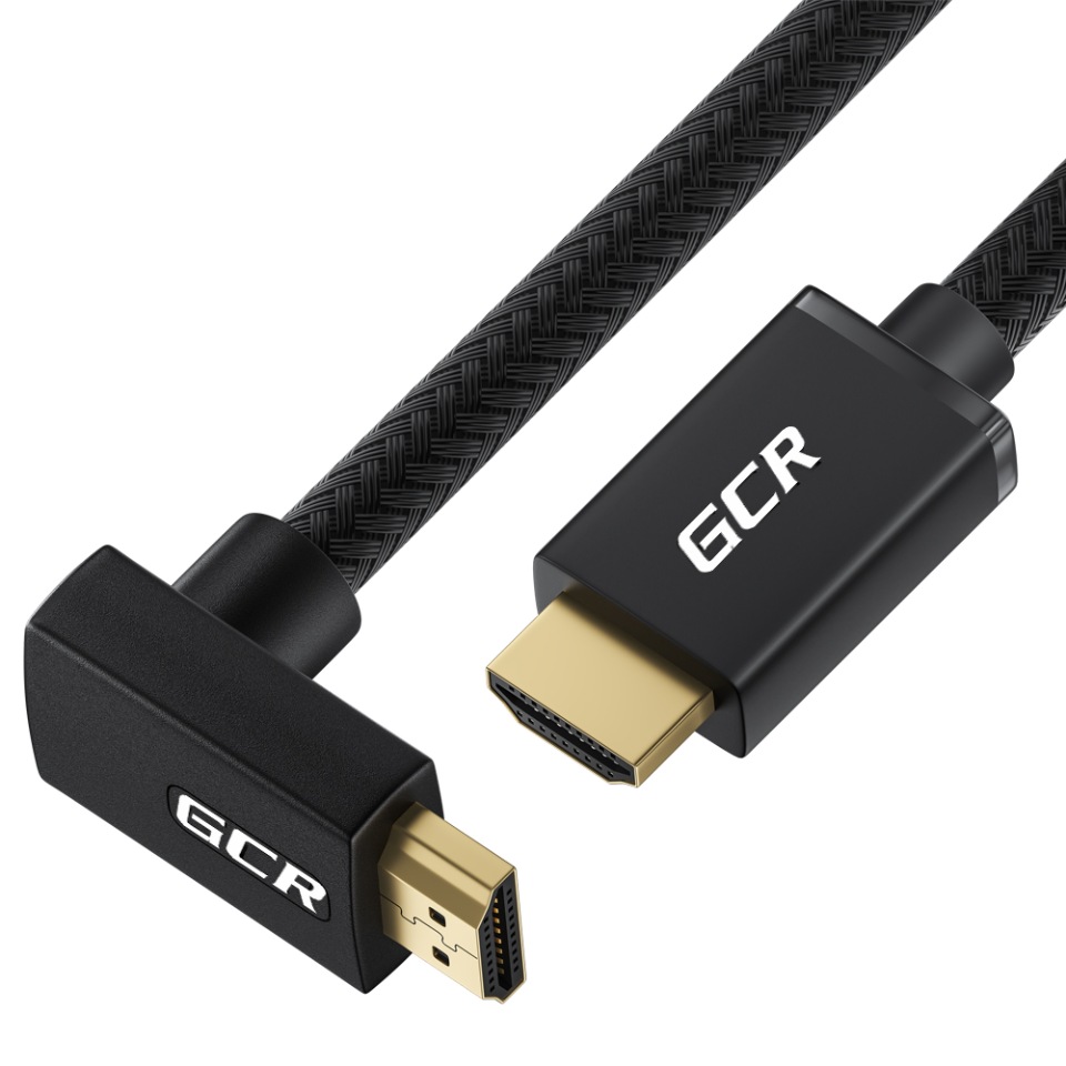 Кабель HDMI 2.0 GCR 1,5м верхний угол Ultra HD 4K 60Hz 3D для Apple TV Smart TV PS4