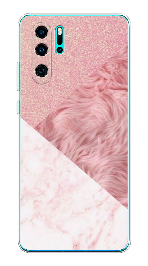 

Чехол на Huawei P30 Pro "Текстурные треугольники", Розовый;белый, 67650-1