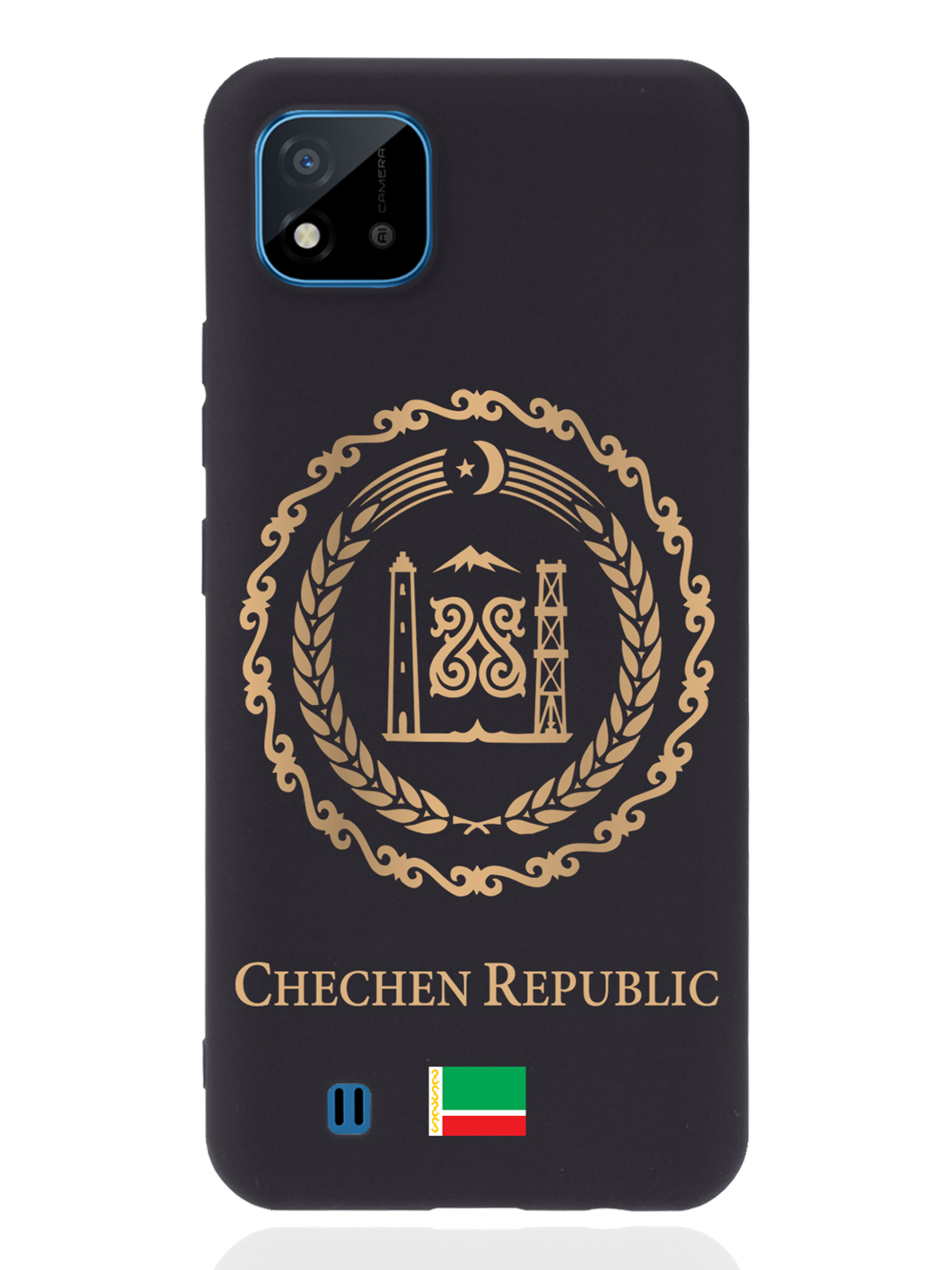 

Чехол SignumCase для realme C11 (2021) Золотой Герб Чечни черный, Золотистый;черный
