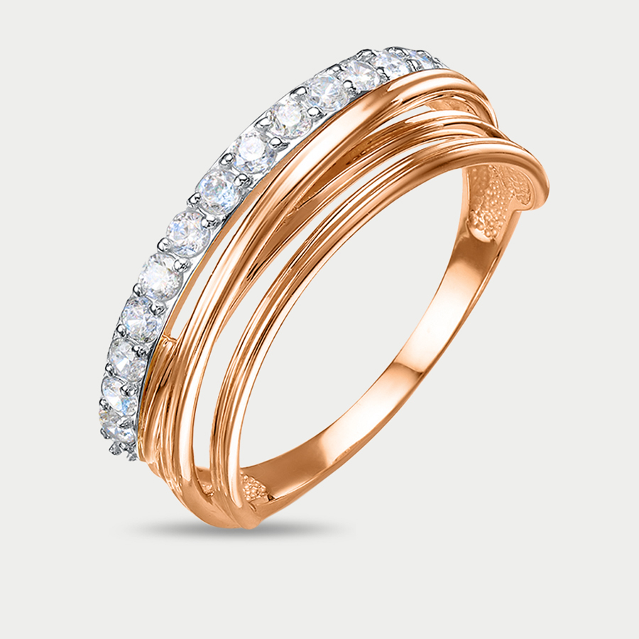 Кольцо из розового золота р. 17,5 Delta 1105347, фианит