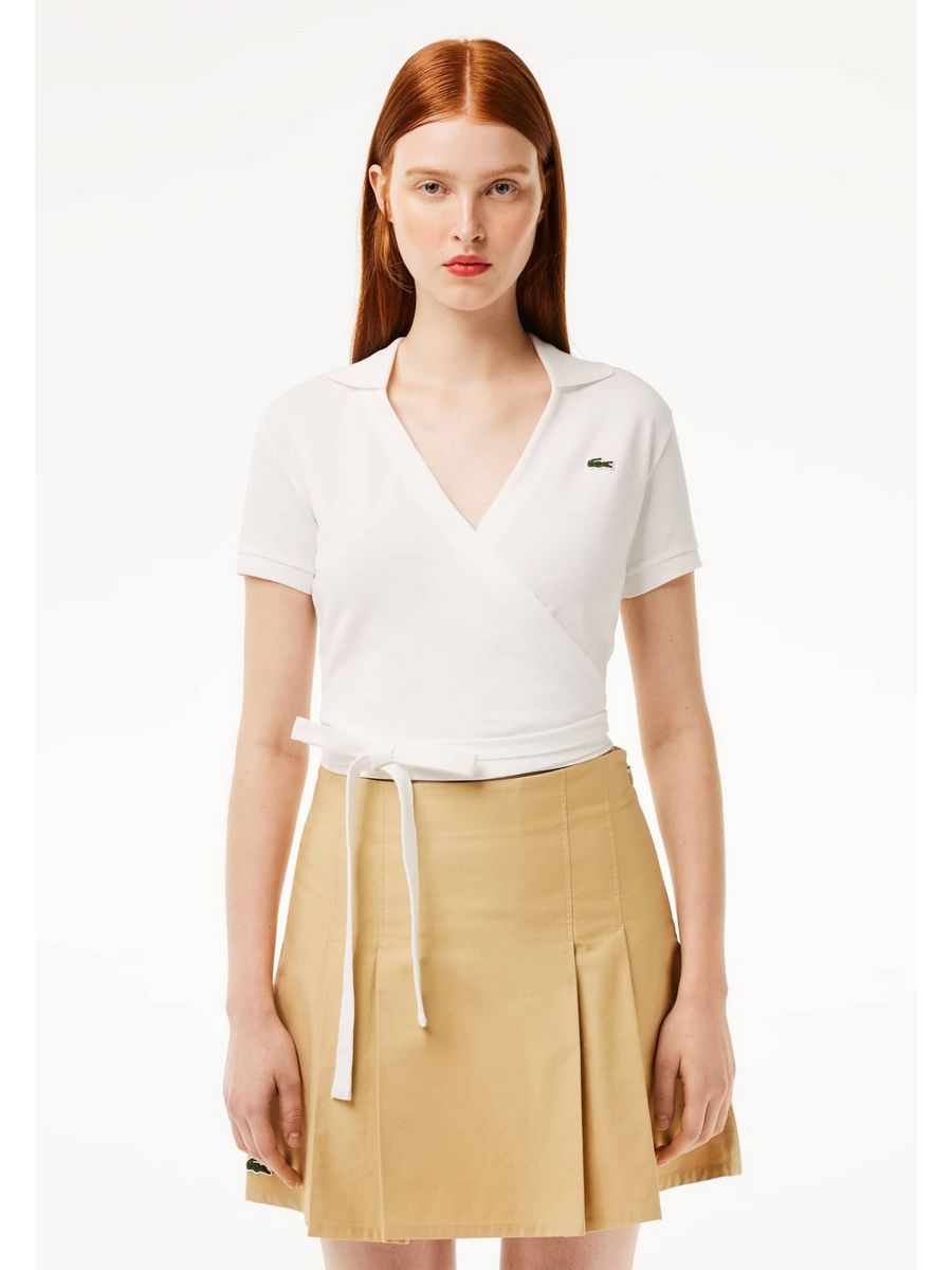 

Футболка женская Lacoste LA221D0C7 белая 40 EU, Белый, LA221D0C7