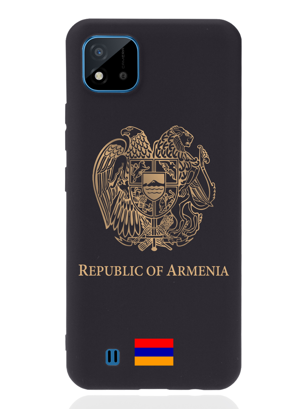 

Чехол SignumCase для realme C11 (2021) Герб Армении черный, Золотистый;черный