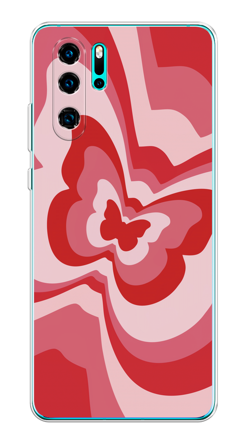 

Чехол на Huawei P30 Pro "Бабочка в стиле хиппи", Красный;розовый, 67650-1