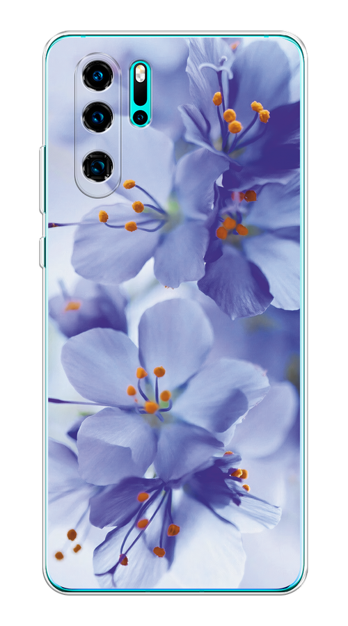 

Чехол на Huawei P30 Pro "Фиолетовые цветки", Фиолетовый;синий, 67650-1