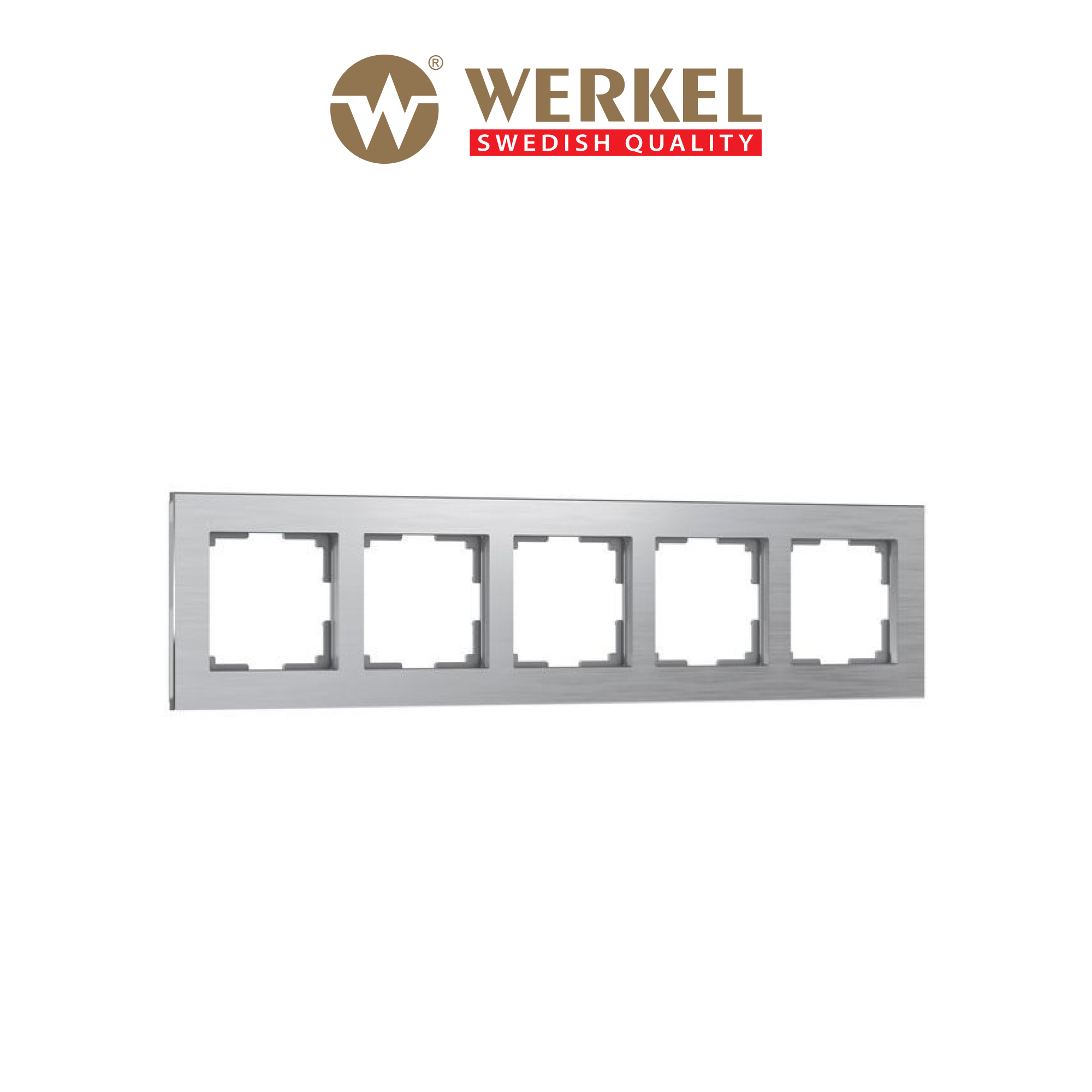 

Рамка для розетки / выключателя на 5 постов Werkel W0051706 Аluminium алюминий, Серебристый