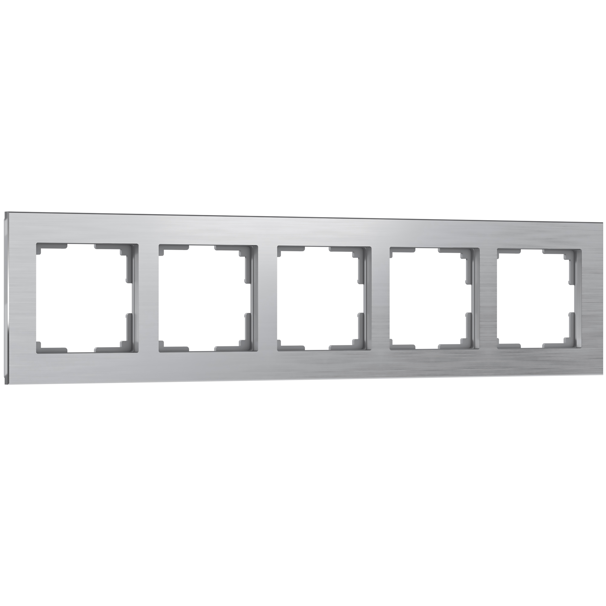 Рамка для розетки / выключателя на 5 постов Werkel W0051706 Аluminium алюминий сетевой фильтр cablexpert cube 3 розетки 10а 4хusb ур защиты 4 чёрный 1 5 м