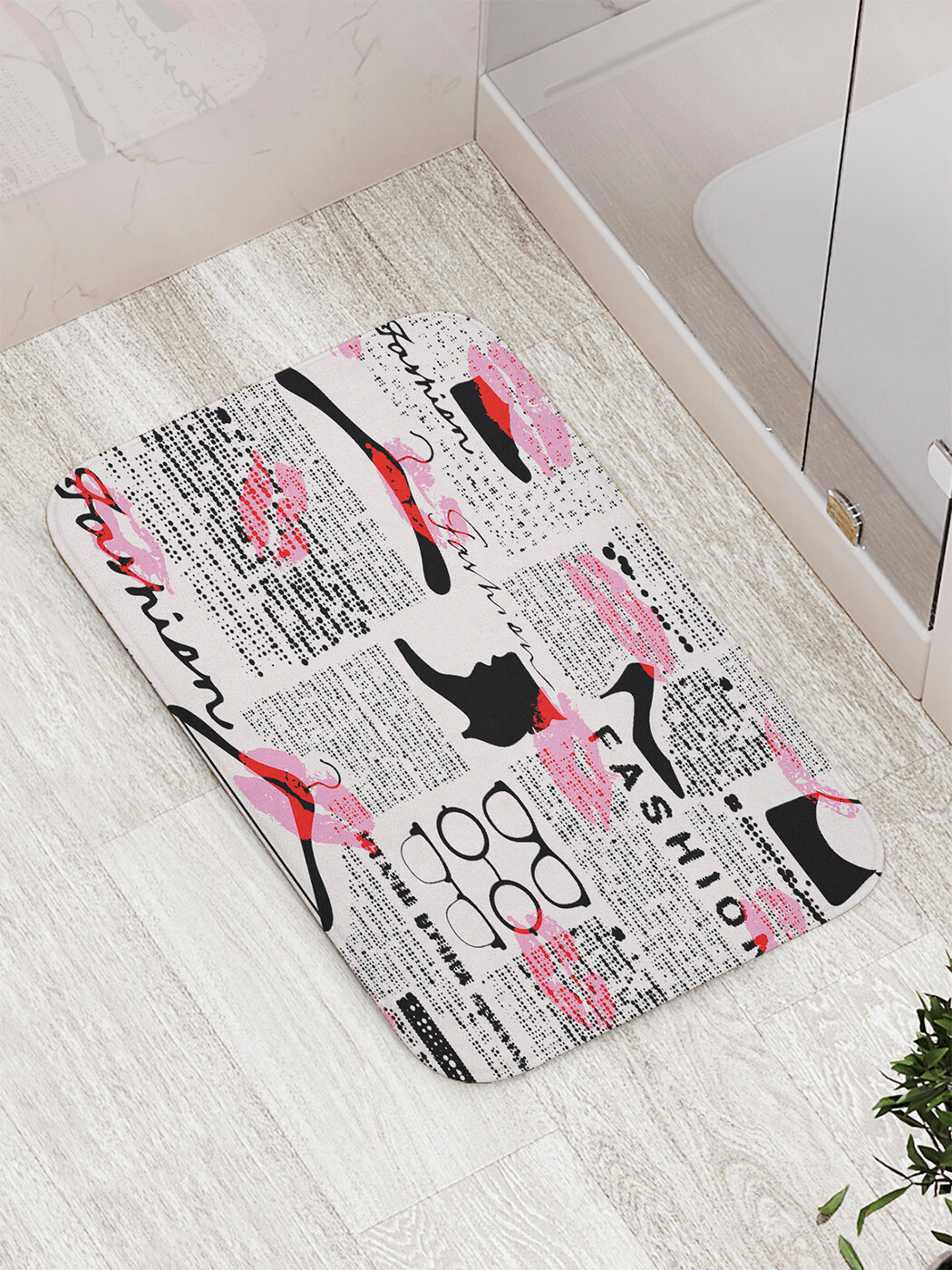 

Коврик противоскользящий JoyArty "записи модельера" для ванной, сауны, бассейна, 77х52 см, записи модельера