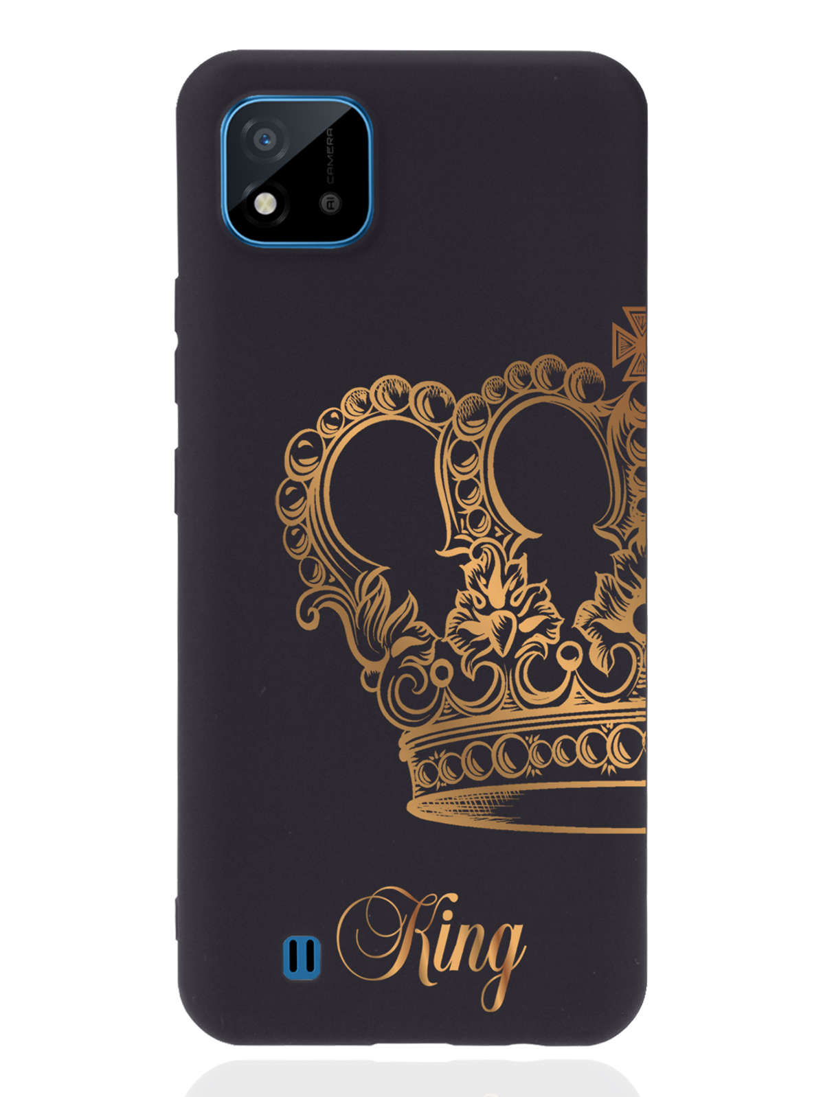 

Чехол MustHaveCase для realme C11 (2021) Парный чехол корона King черный, Черный;золотистый