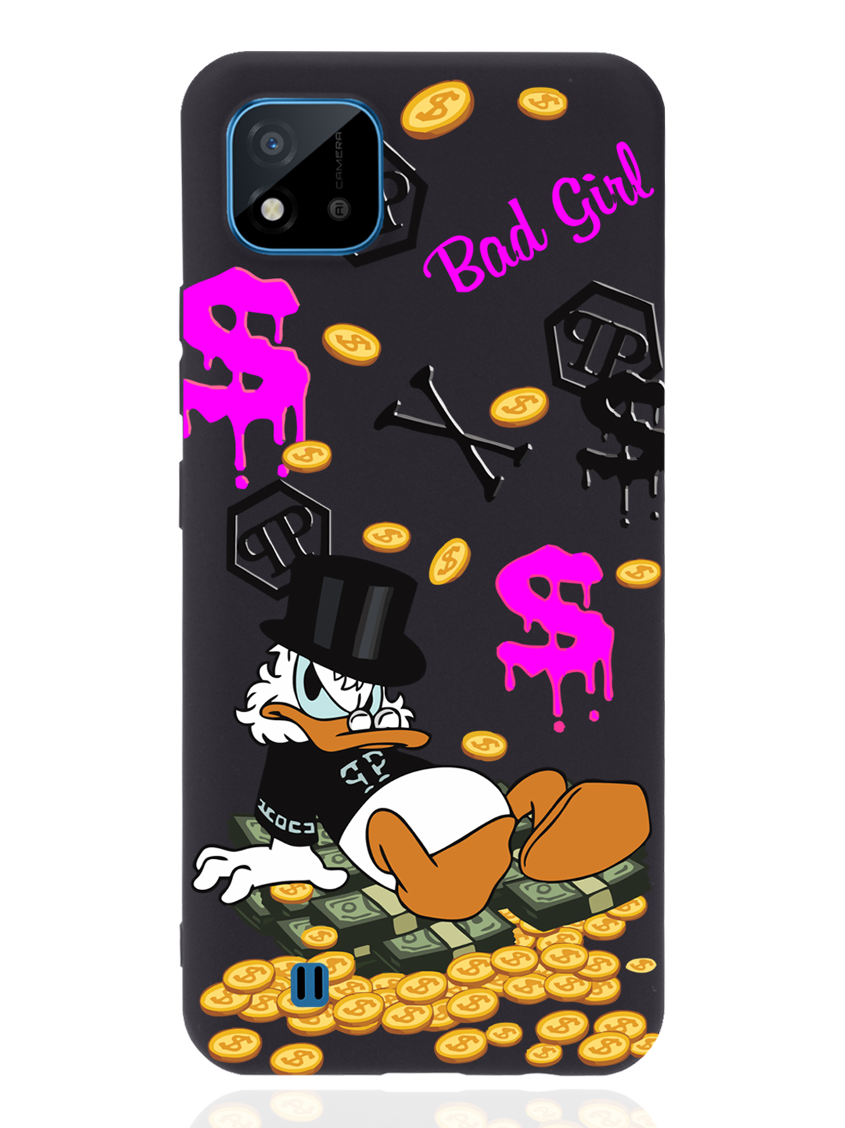

Чехол MustHaveCase для realme C11 (2021) Богатая Утка Bad Girl черный, Оранжевый;черный