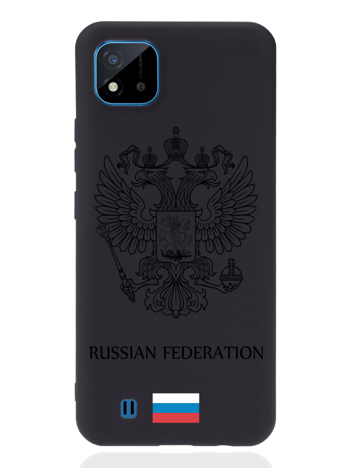 

Чехол MustHaveCase для realme C11 (2021) Черный лаковый Герб Россия черный