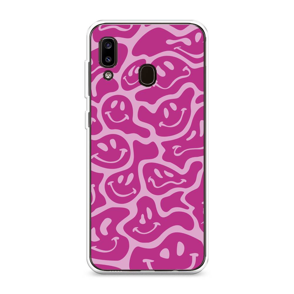 

Чехол на Samsung Galaxy A20/A30 / Самсунг A30/A20 "Расплывчатые смайлики розовые", Фиолетовый, 27650-6