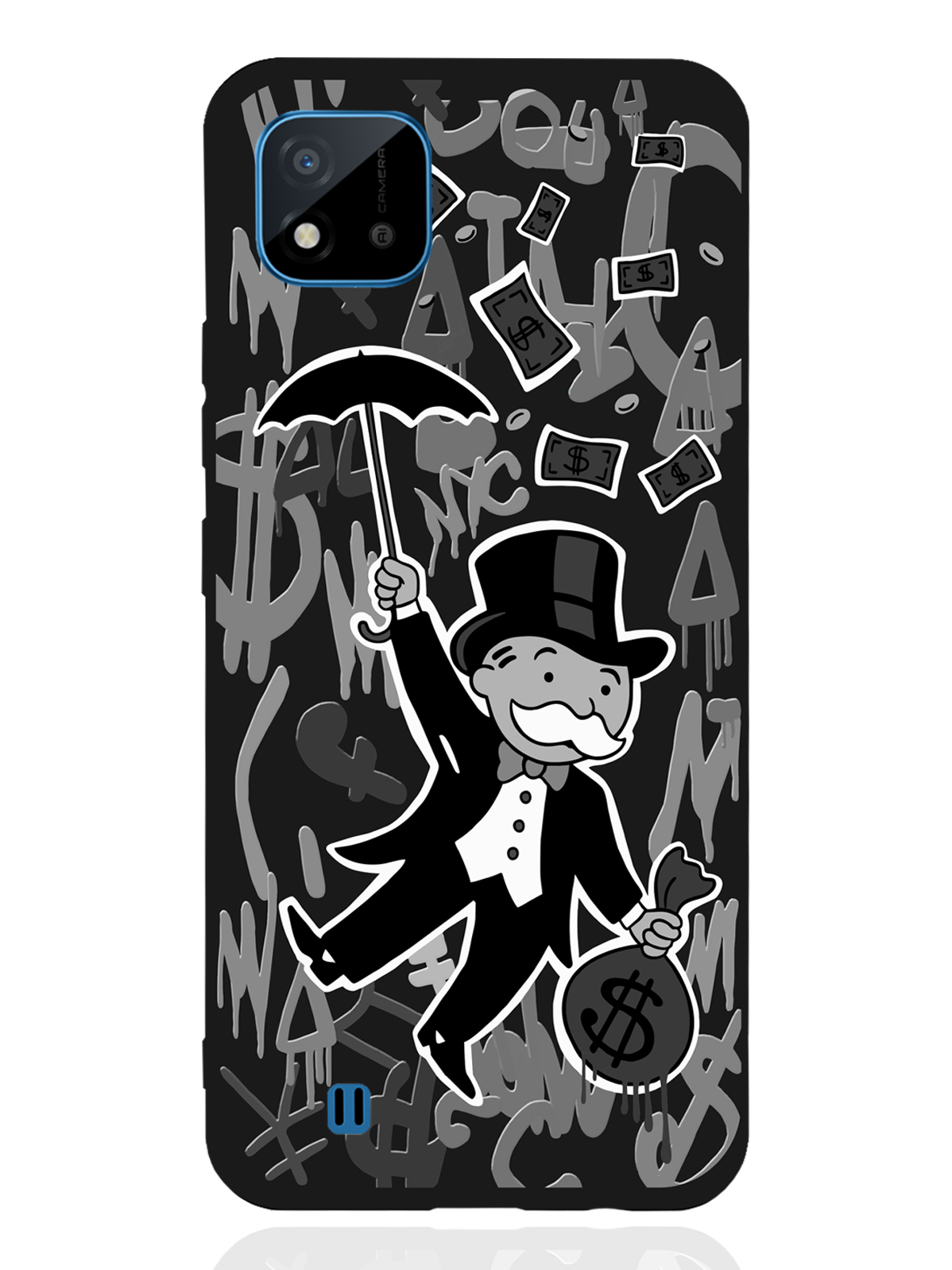 

Чехол MustHaveCase для realme C11 (2021) Monopoly Black Edition Монополия черный, Серый;черный