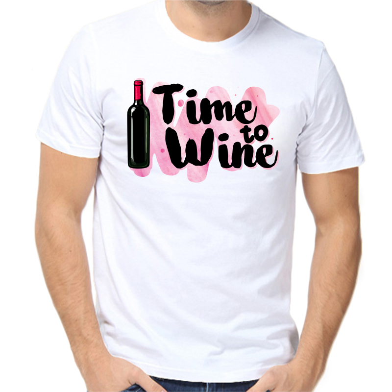 

Футболка мужская белая 44 р-р time to wine, Белый, fm_time_to_wine