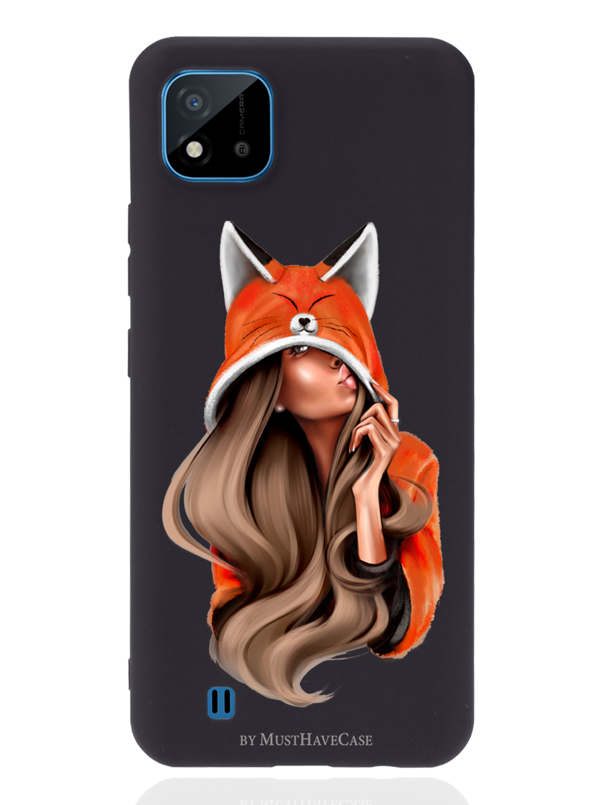 фото Чехол musthavecase для realme c11 (2021) foxy girl/ лисичка черный