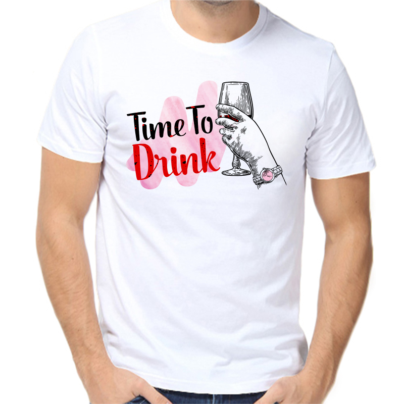 

Футболка мужская белая 50 р-р time to drink, Белый, fm_time_to_drink