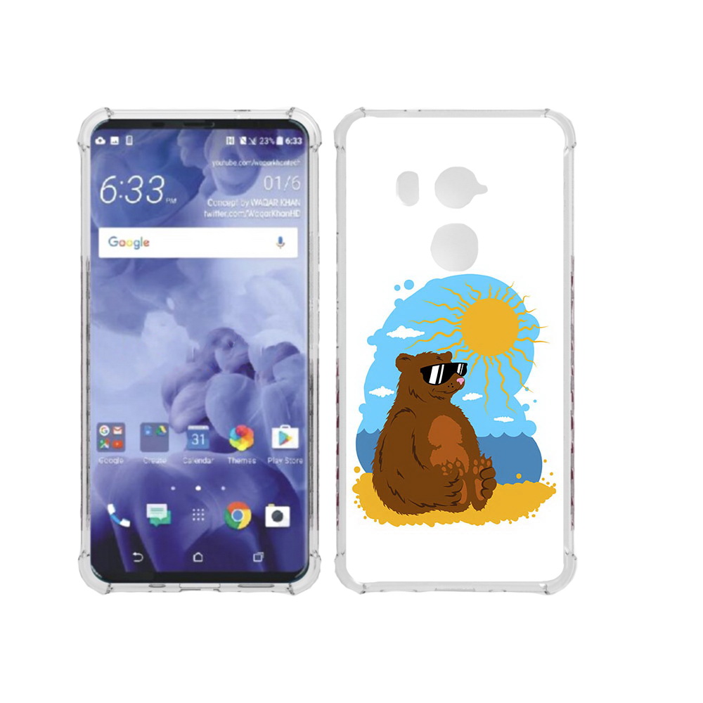 

Чехол MyPads Tocco для HTC U11 Plus медведь на чиле, Прозрачный, Tocco