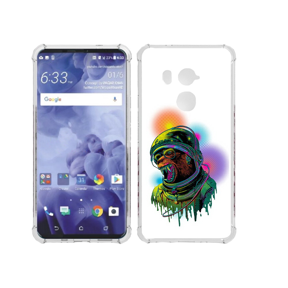 

Чехол MyPads Tocco для HTC U11 Plus медведь космонавт, Прозрачный, Tocco