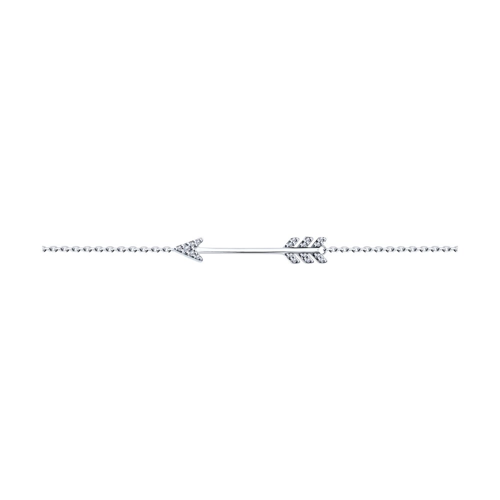 

Браслет из серебра р. 19 SOKOLOV 94050926, фианит, 94050926