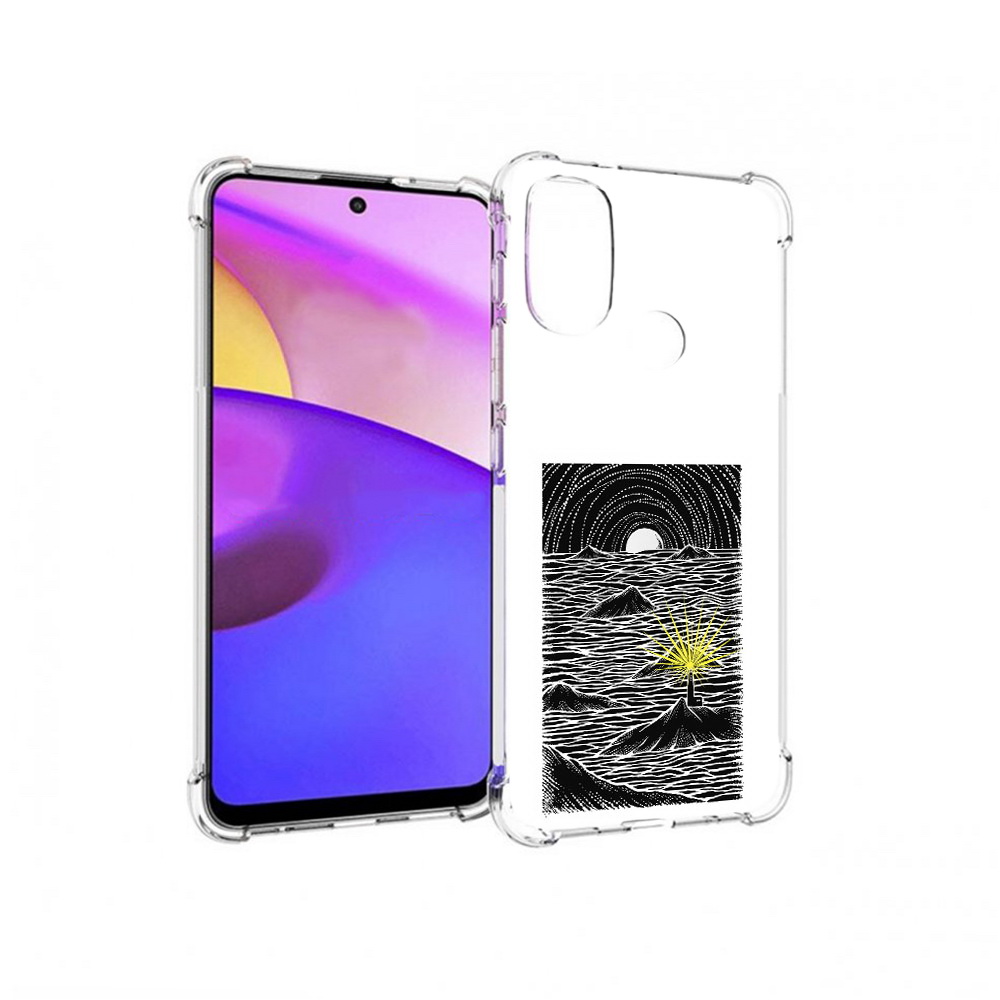 

Чехол MyPads Tocco для Motorola Moto E30 маяк в черно белом море (PT227074.357.460), Прозрачный, Tocco