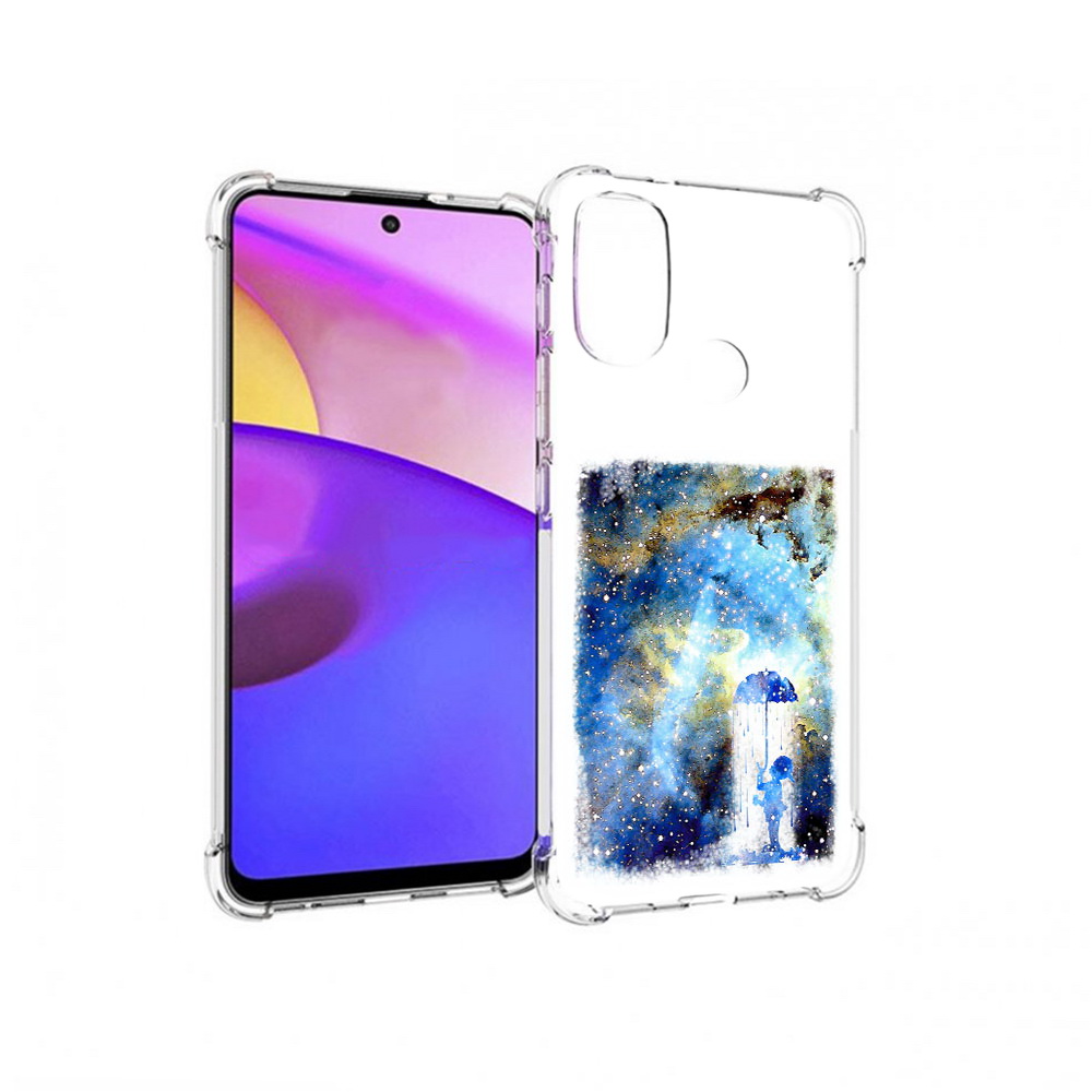 

Чехол MyPads Tocco для Motorola Moto E30 мальчик в небе (PT227074.357.455), Прозрачный, Tocco