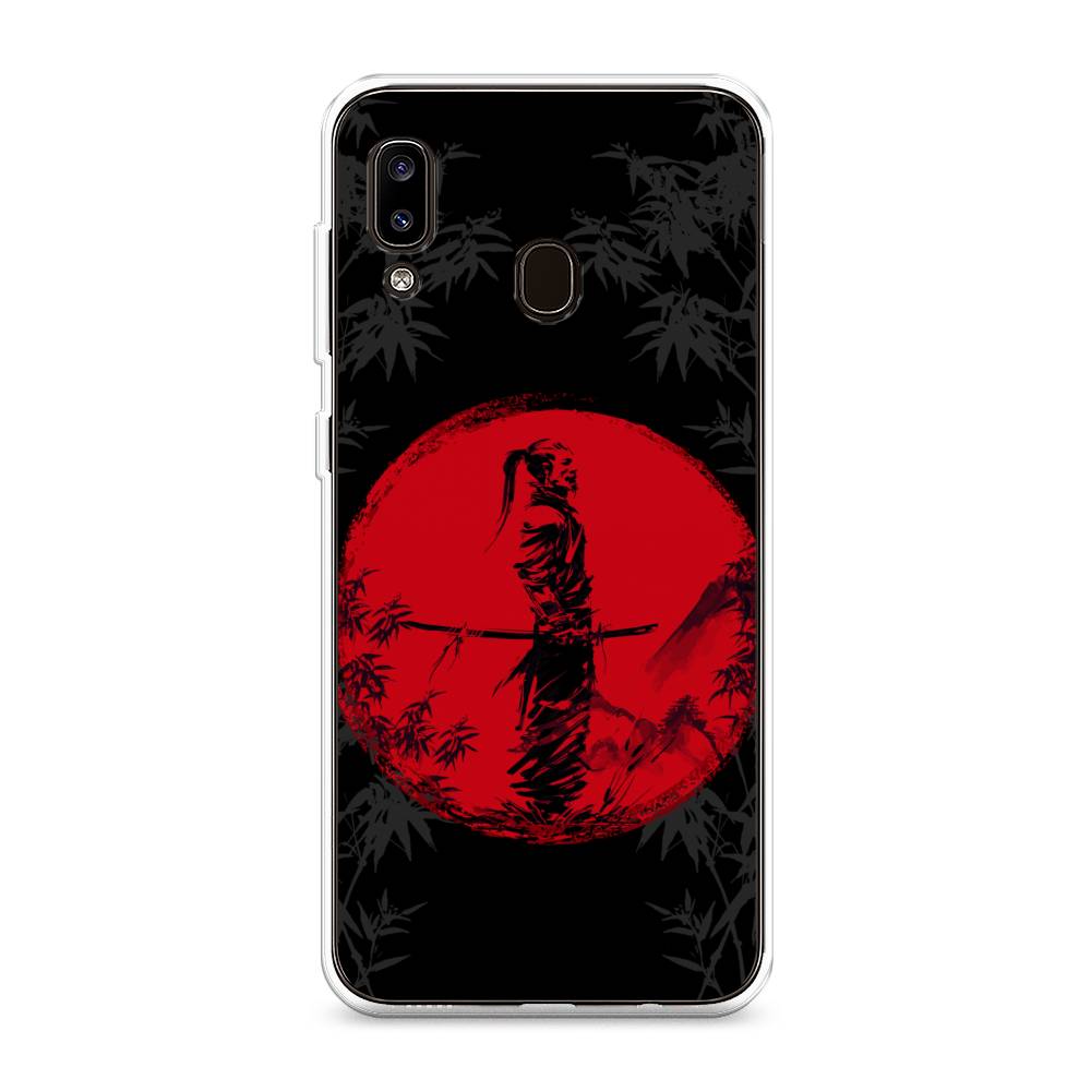 

Чехол на Samsung Galaxy A20 "Самурай на красном фоне", Черный;красный;серый, 27650-4