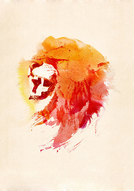 

Большой постер на стену Angry Lion 50х70 см без рамы, RFANGRY