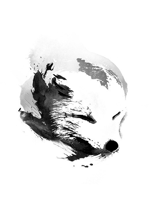 

Большой постер на стену White Fox 60х90 см без рамы, RFWHITEF