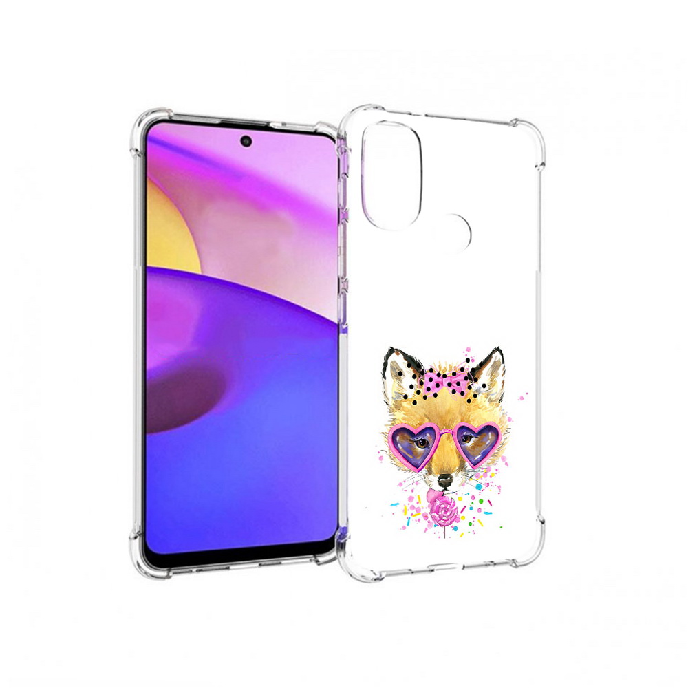 

Чехол MyPads Tocco для Motorola Moto E30 лисенок с бантиком (PT227074.357.441), Прозрачный, Tocco
