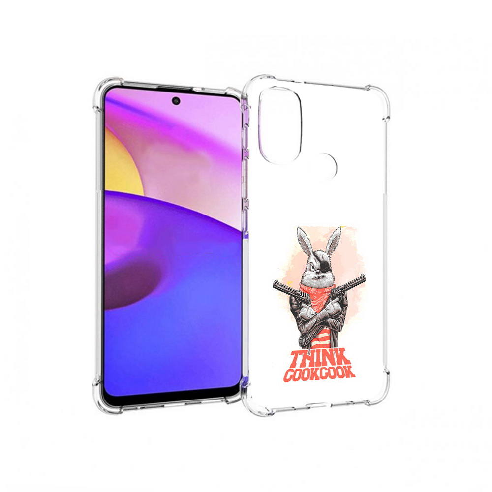 

Чехол MyPads Tocco для Motorola Moto E30 кролик пират (PT227074.357.419), Прозрачный, Tocco