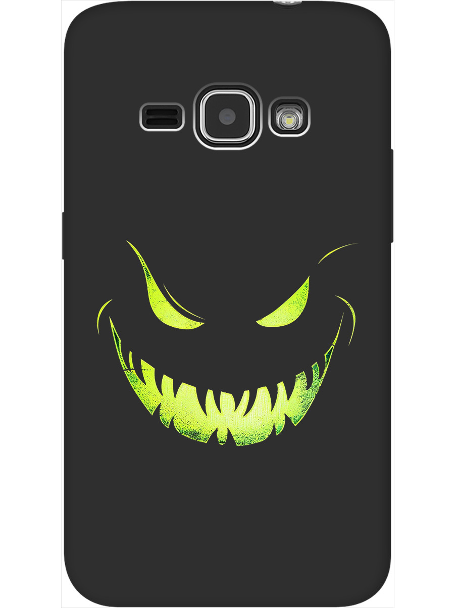 

Силиконовый чехол на Samsung Galaxy J1 (2016) с принтом "Зловещая улыбка" матовый черный, Черный;зеленый, 76869772