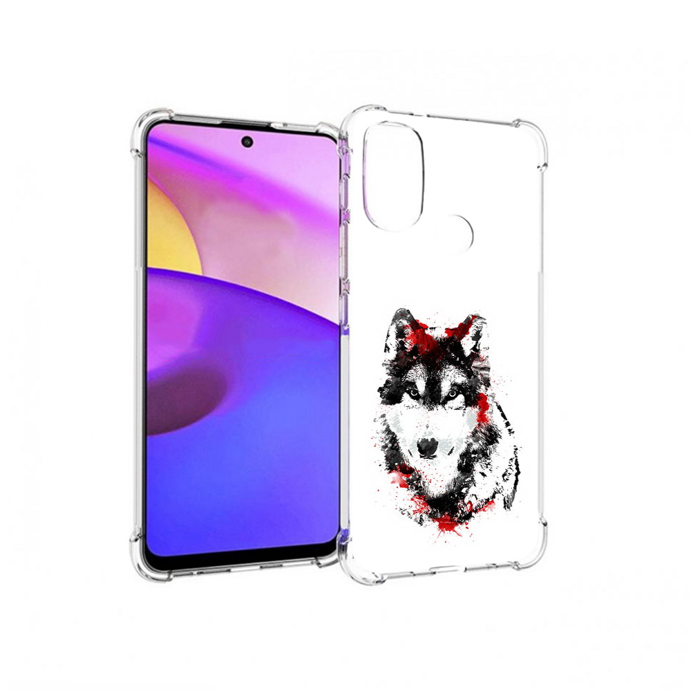 

Чехол MyPads Tocco для Motorola Moto E30 кровавый волк (PT227074.357.416), Прозрачный, Tocco