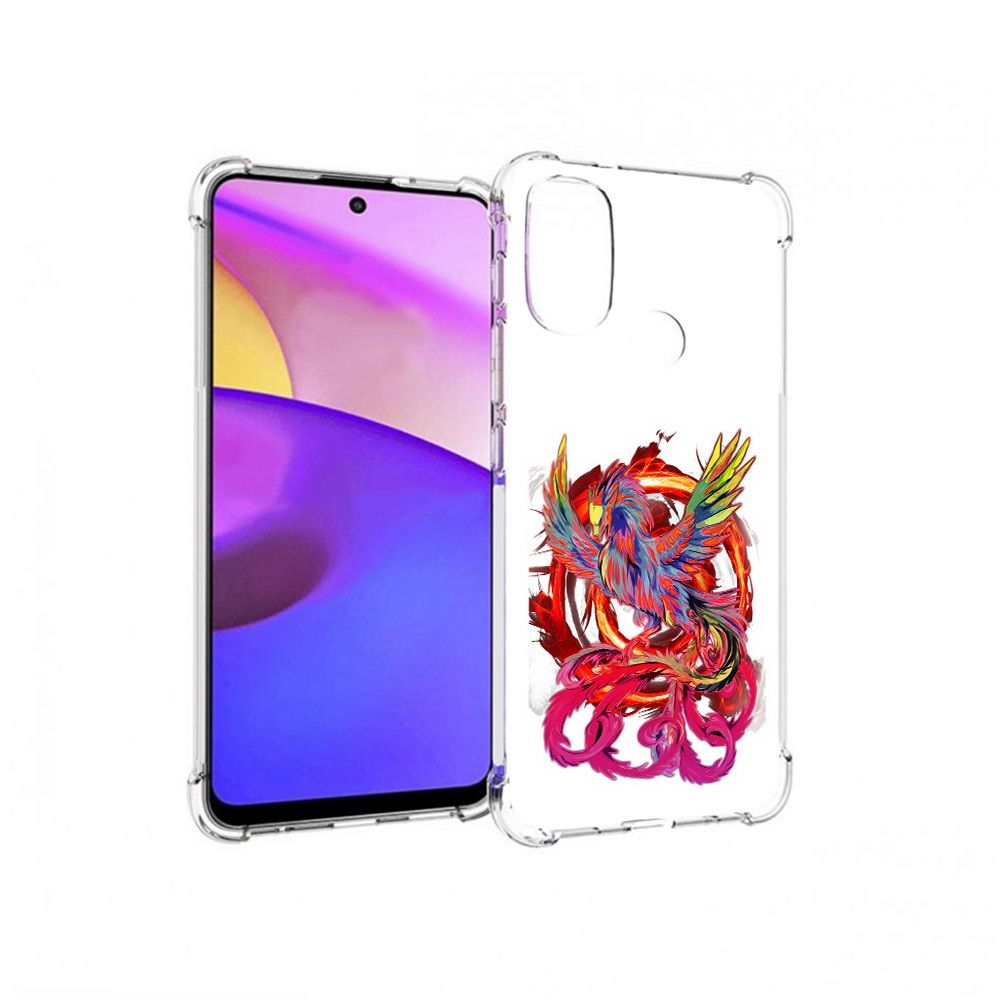 

Чехол MyPads Tocco для Motorola Moto E30 красочный феникс (PT227074.357.414), Прозрачный, Tocco