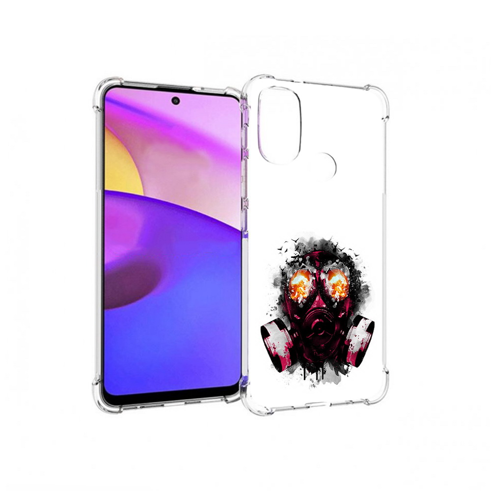 

Чехол MyPads Tocco для Motorola Moto E30 красный противогаз (PT227074.357.412), Прозрачный, Tocco
