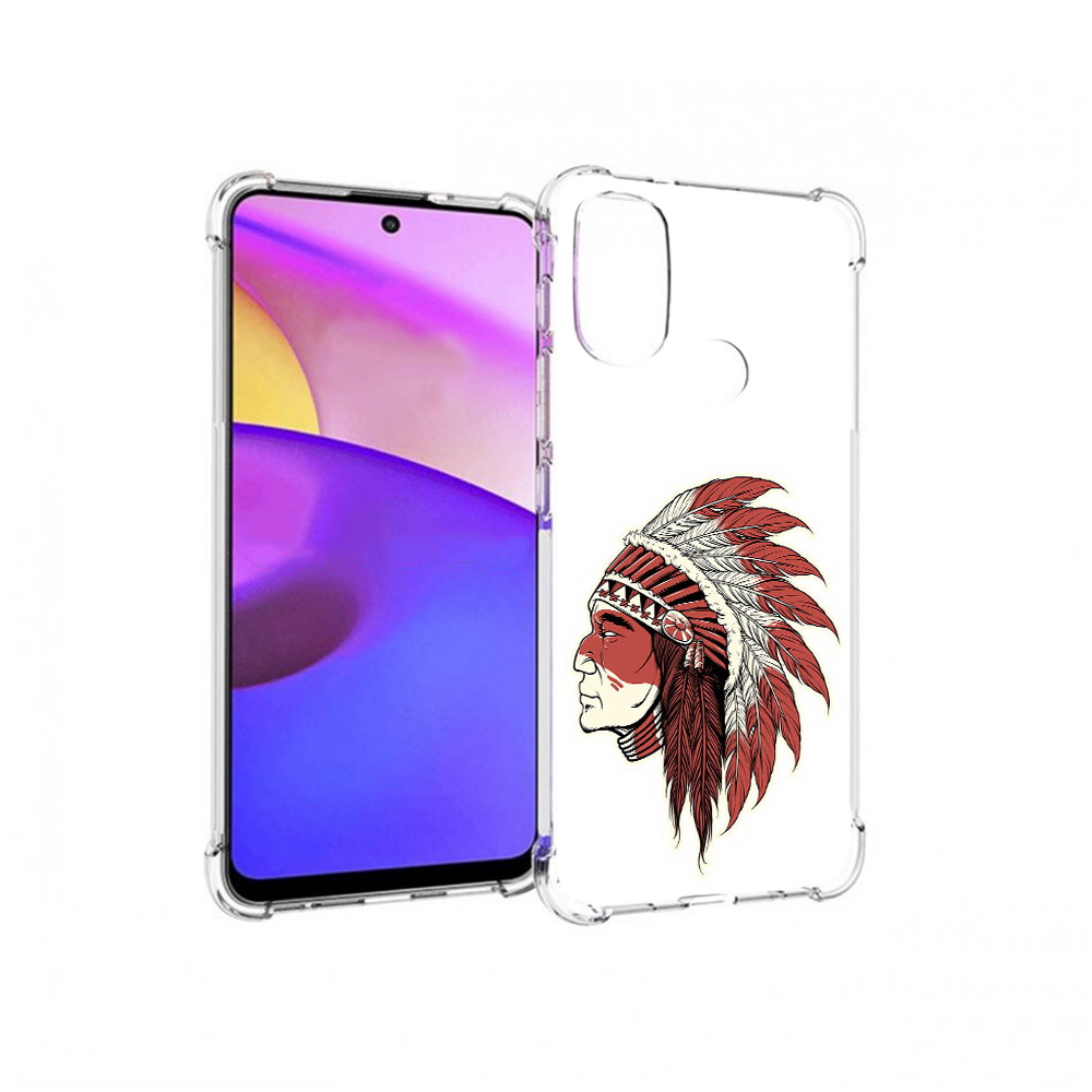 

Чехол MyPads Tocco для Motorola Moto E30 красный индеец (PT227074.357.411), Прозрачный, Tocco