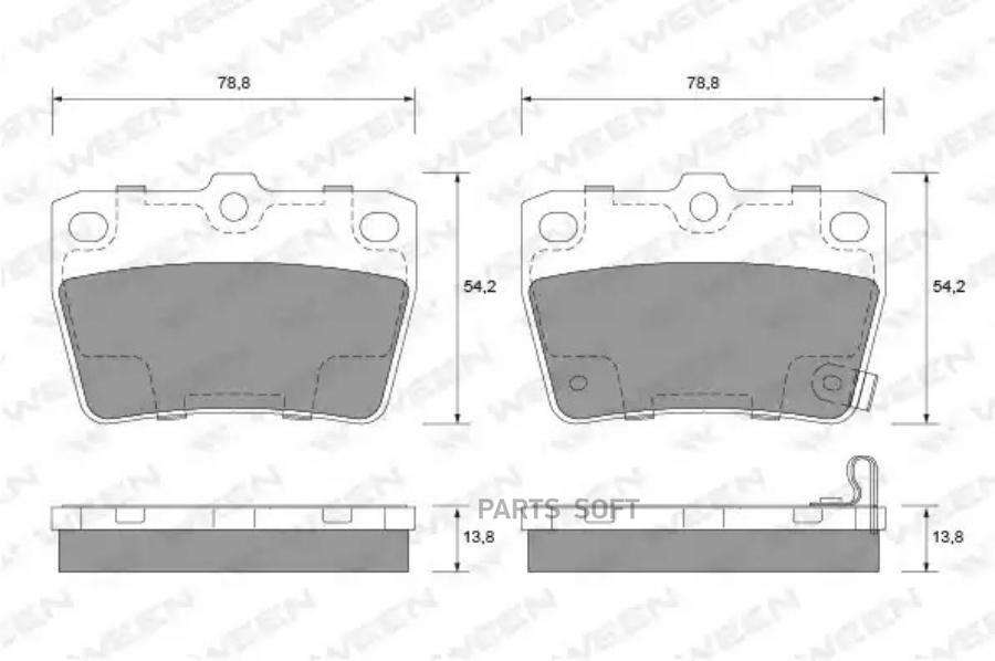 

Тормозные колодки дисковые задние CHERY Tiggo, TOYOTA Rav 4 I/II WEEN 151-1154