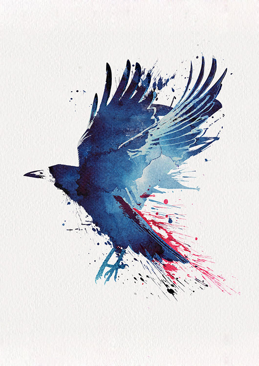 

Большой постер на стену Bloody Crow 50х70 см без рамы, RFCROW
