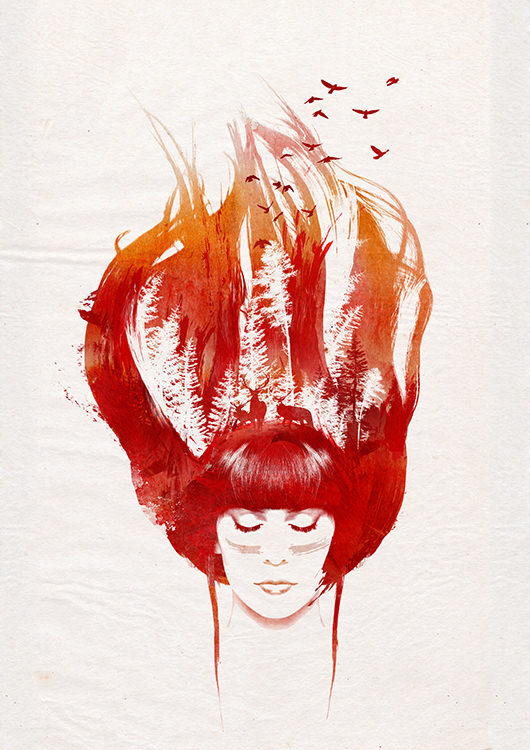 

Большой постер на стену Burning Forest 50х70 см без рамы, RFBURNING