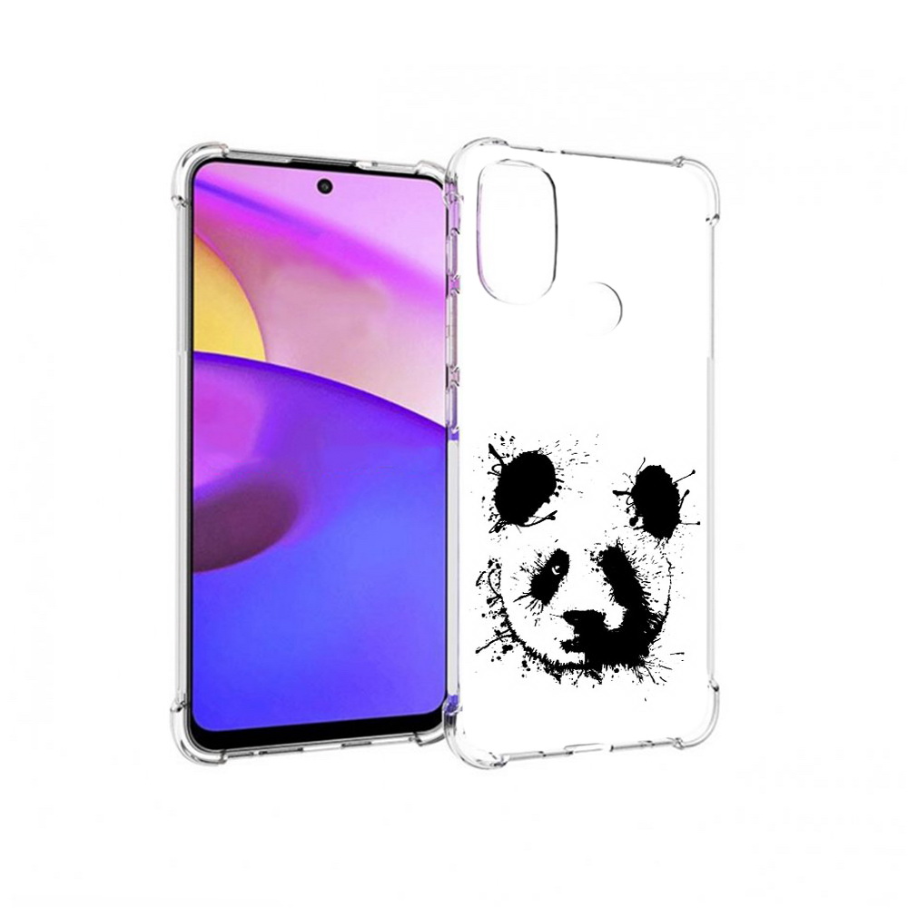 

Чехол MyPads Tocco для Motorola Moto E30 клякса-панда (PT227074.357.389), Прозрачный, Tocco